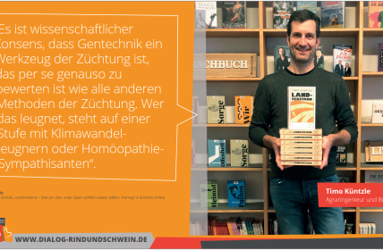 Gentechnik in der Landwirtschaft: Timo Küntzle informiert (Foto: Bundesverband Rind und Schwein e.V. (BRS))